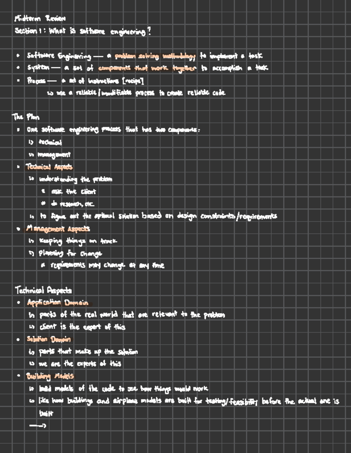 COMP3004 - Midterm Review: Software Engineering Process Overview - Studocu