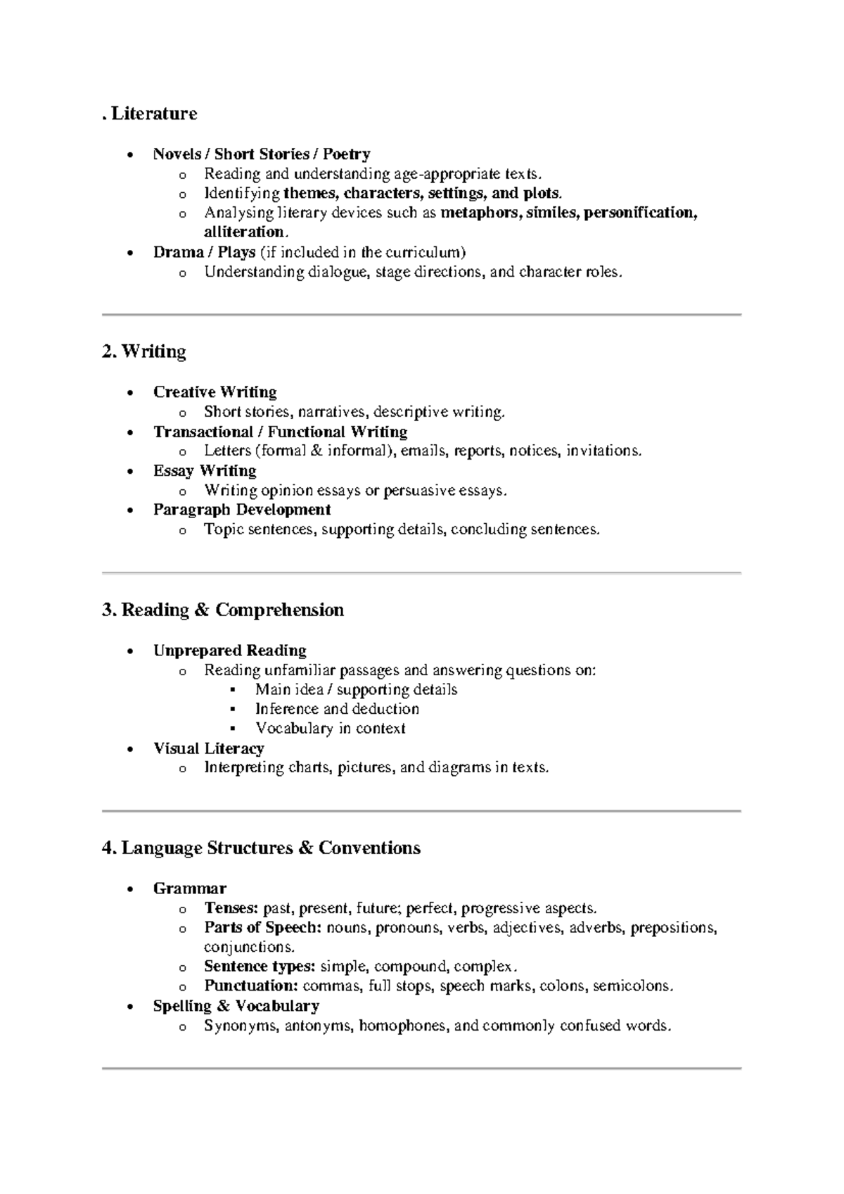 Literature Study Guide - 2025: Novels, Poetry, and Writing Skills - Studocu