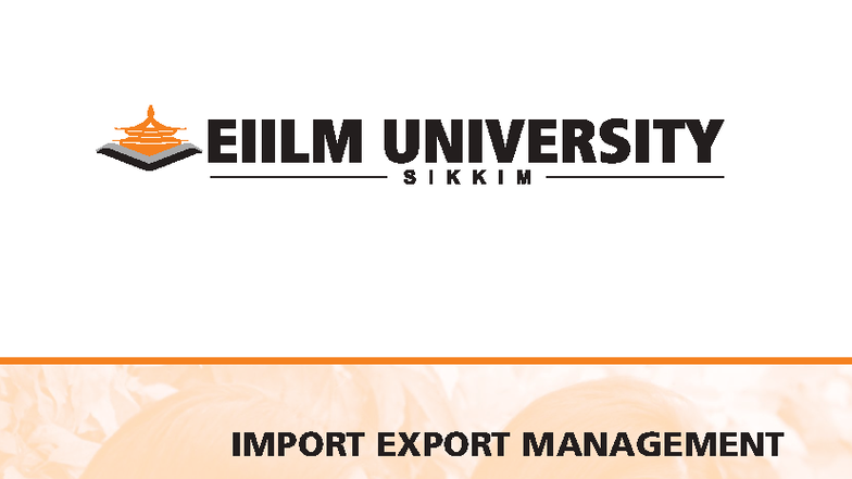 Import-Export Management Overview: Key Concepts & Practices - Studocu
