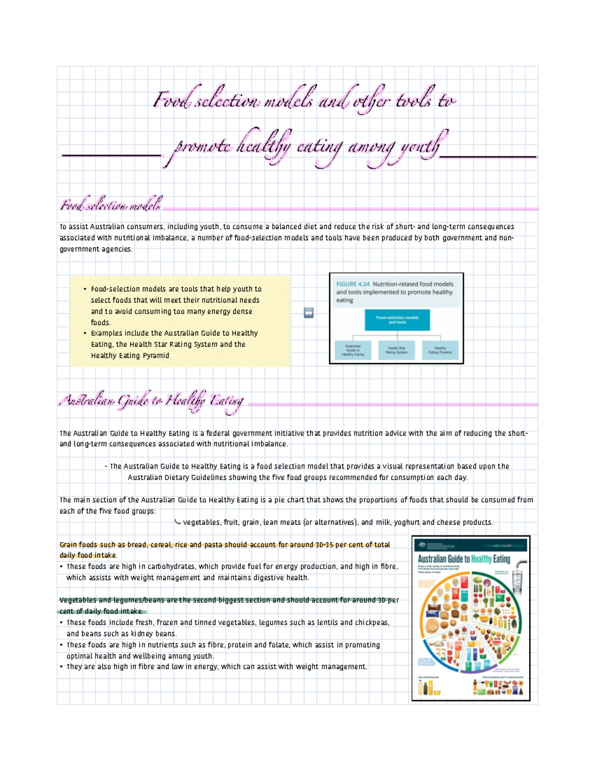 Chapter 4 - Food Selection Models for Youth Health & Well-being - Studocu