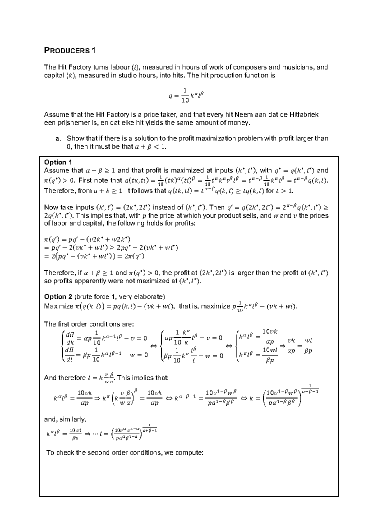 Producers Analysis: Profit Maximization and Production Function ...