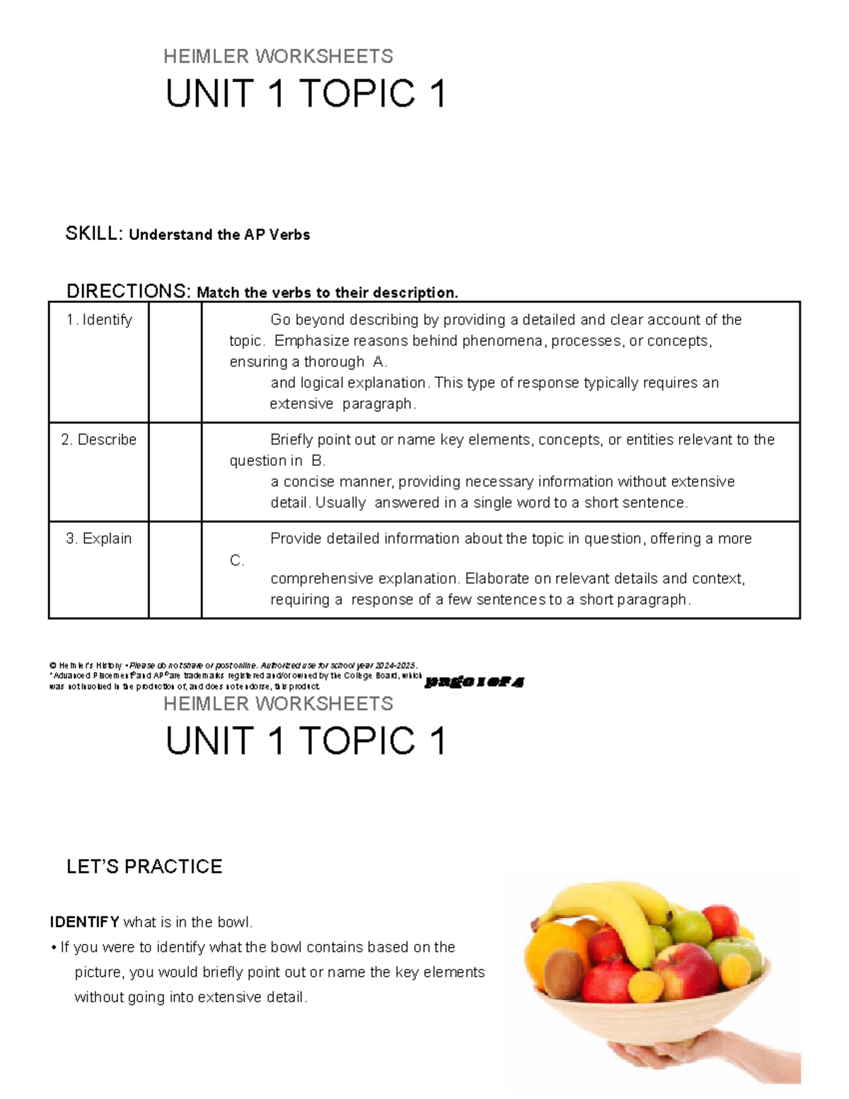 AP GOV Unit 1 Topic 1 Ideals of Democracy Worksheet - Studocu