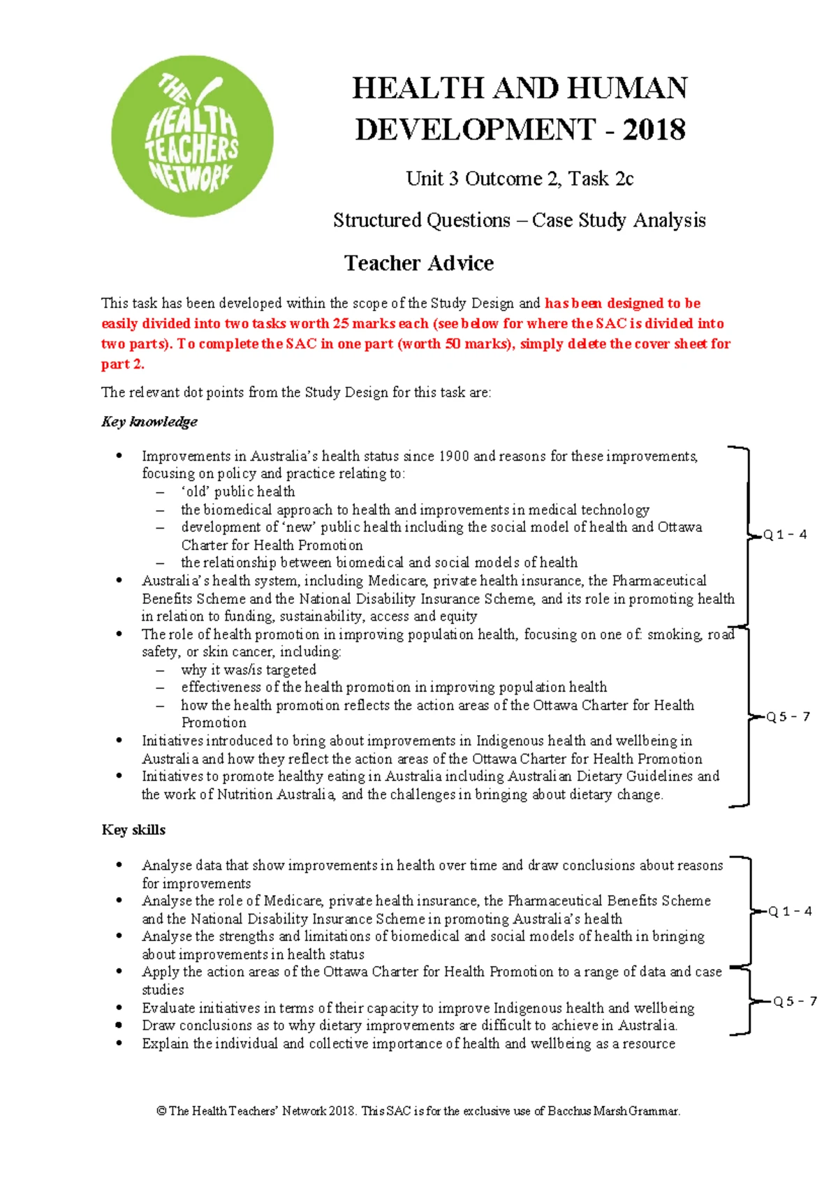 Unit 3 Health & Human Development SAC 1 - Detailed Exam Questions - Studocu