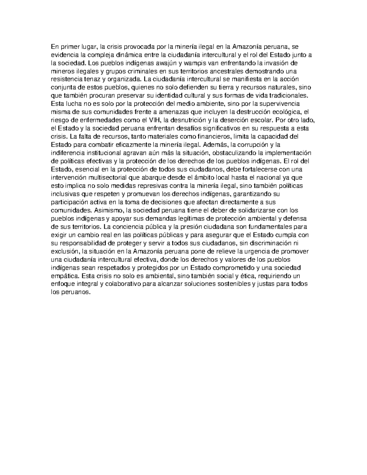 Crisis de la minería ilegal en la Amazonía peruana: un análisis social ...