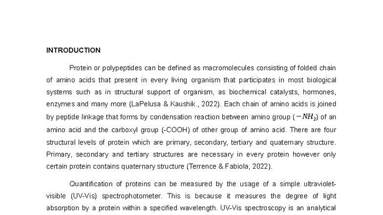 BIO462 Lab 2: Introduction to Protein Quantification via Bradford ...