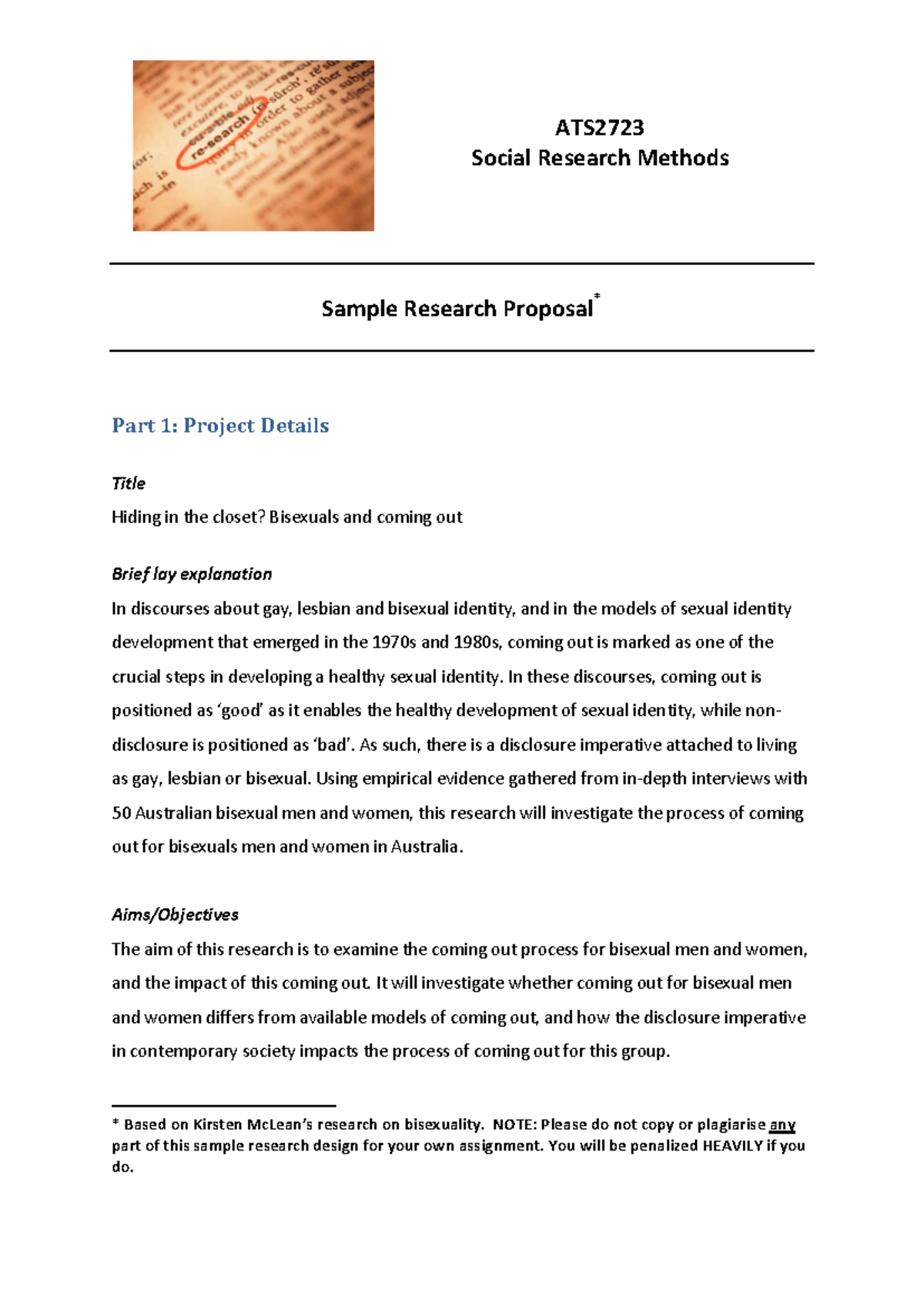 Interview example (RP) - ATS Social Research Methods Sample Research ...