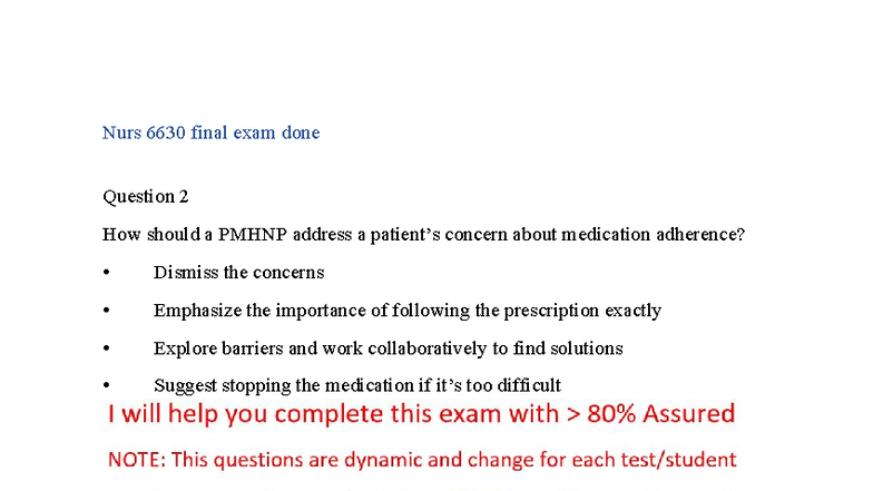 Nurs 6630 Final Exam Review with Answers and Rationales - Studocu