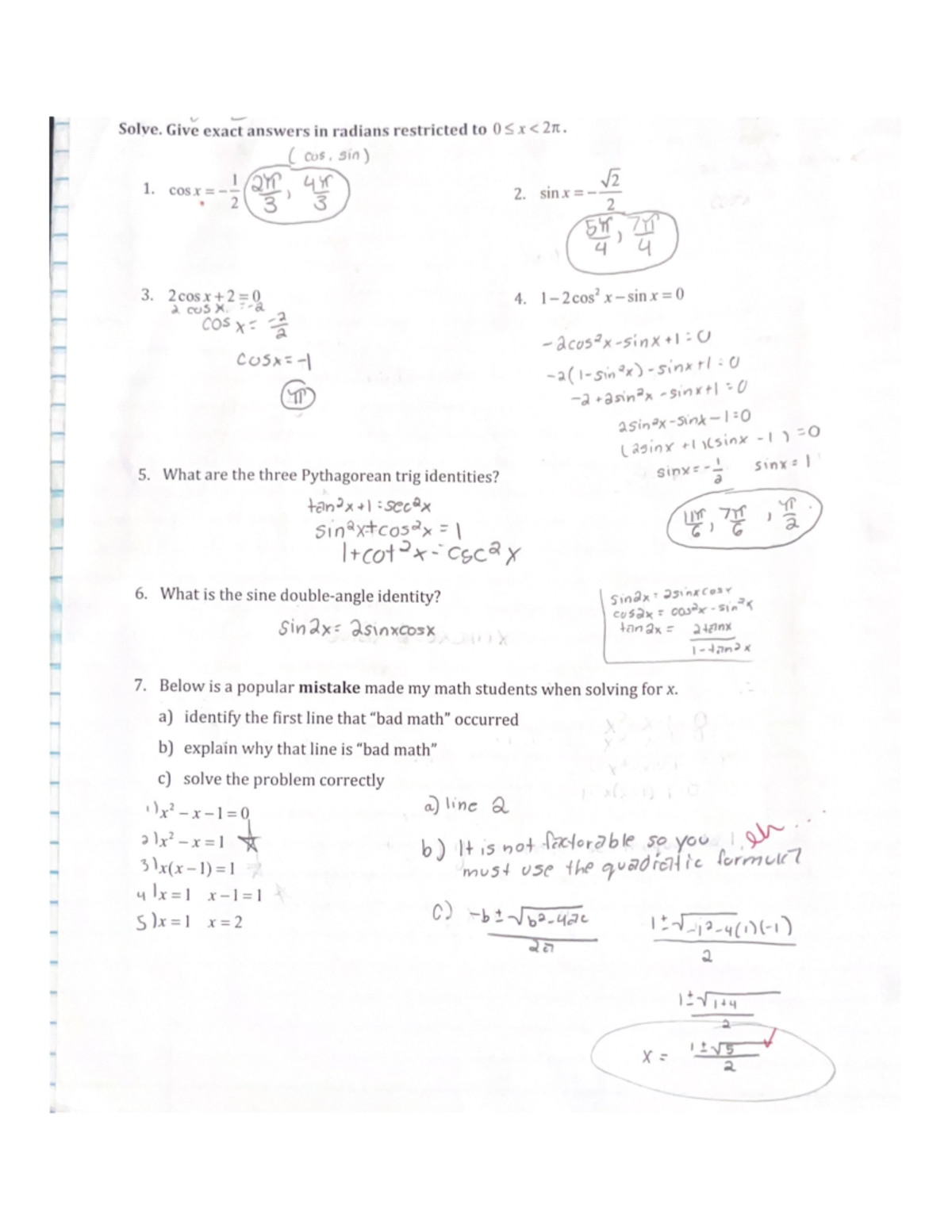 Trigonometry Quiz 1 Chapter 1 - Studocu