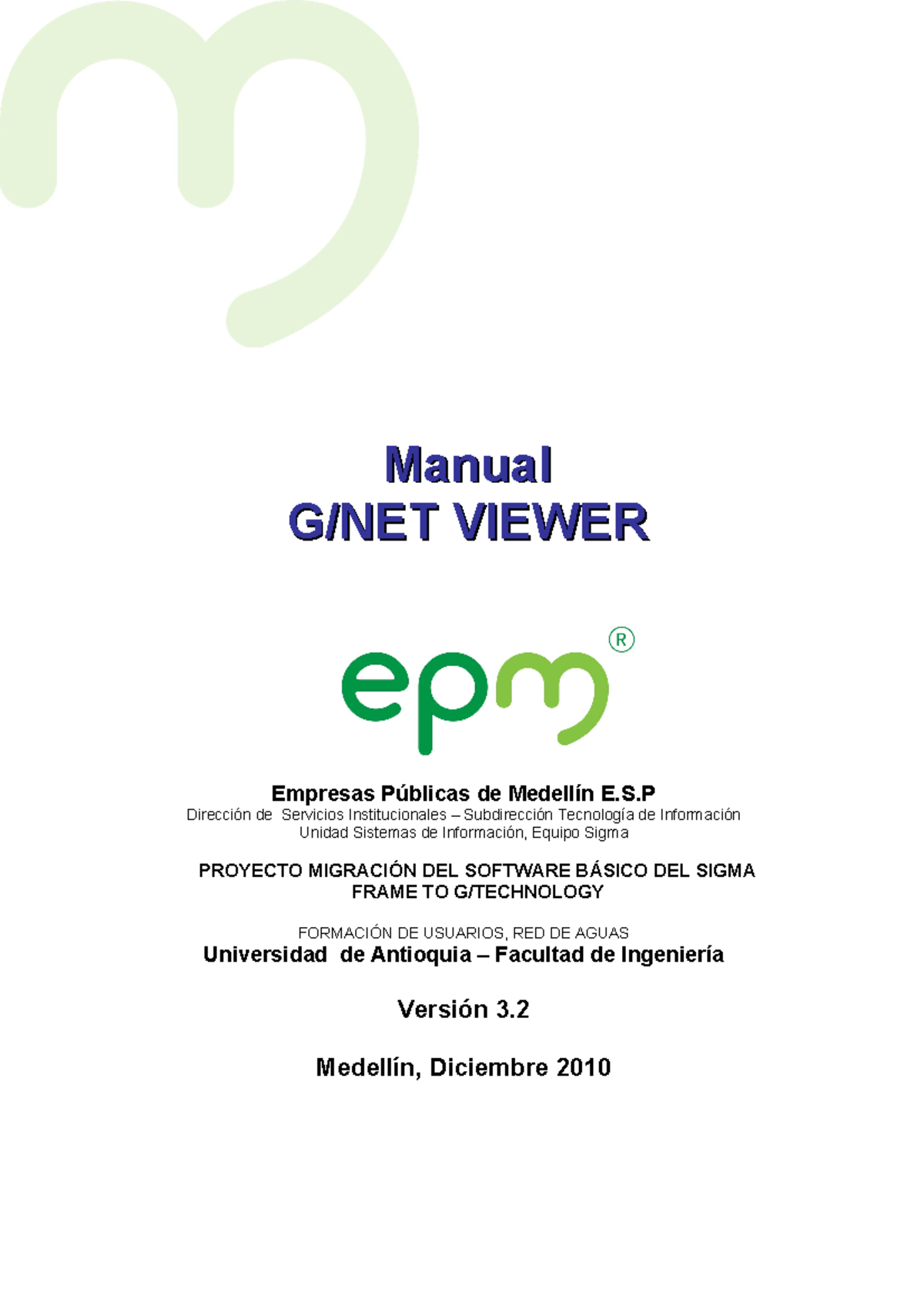 Manual G/Net Viewer: Ingreso de Datos en el Aplicativo SIGMA - Document Preview