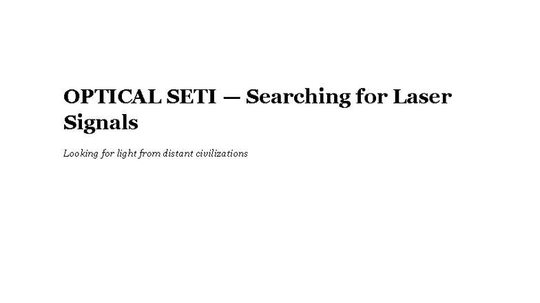 A35 - Astronomy Lesson: Exploring Optical SETI and Laser Signals - Studocu