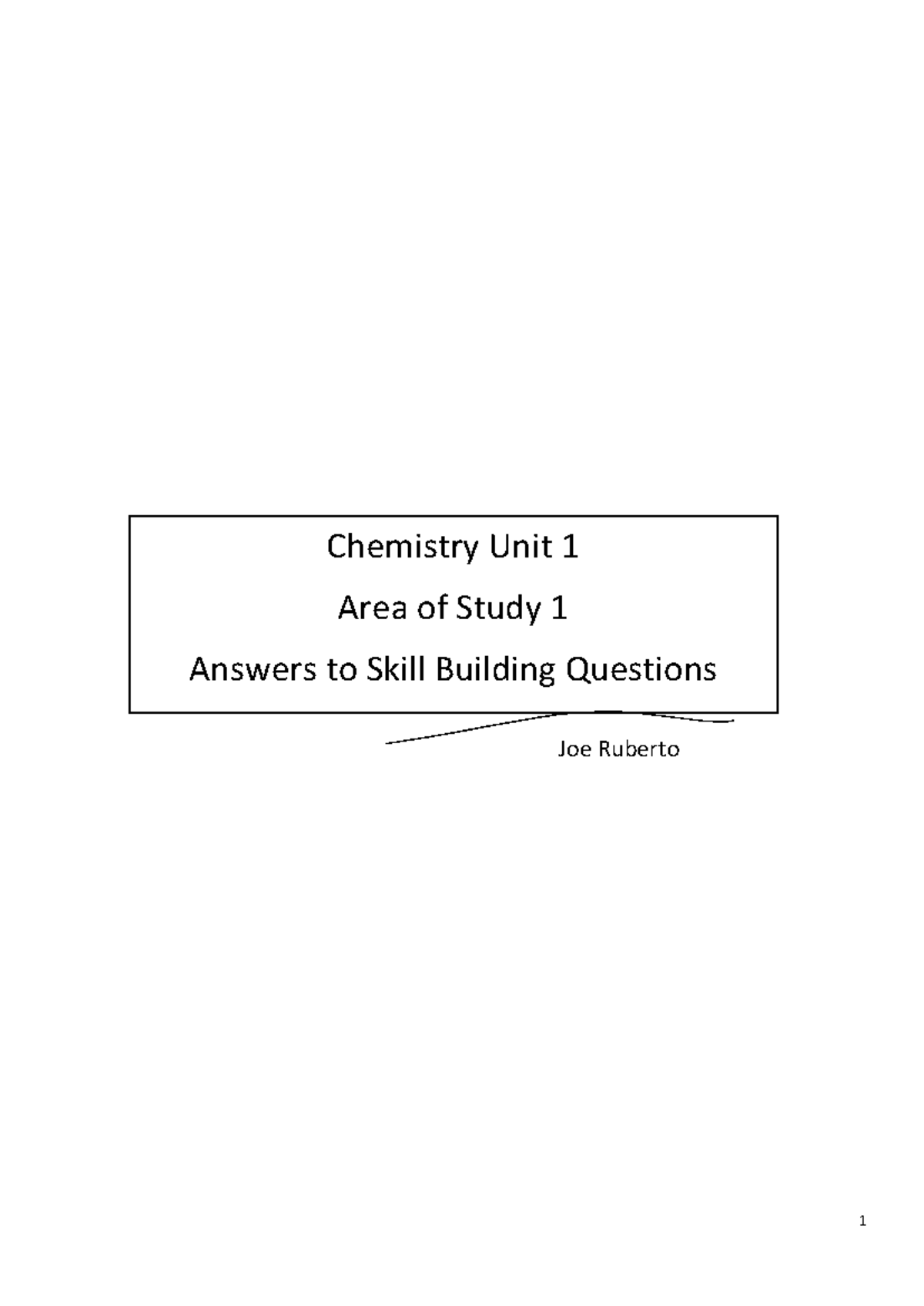Chemistry Unit 1 - Area of Study 1 Skill Building Questions Answers ...