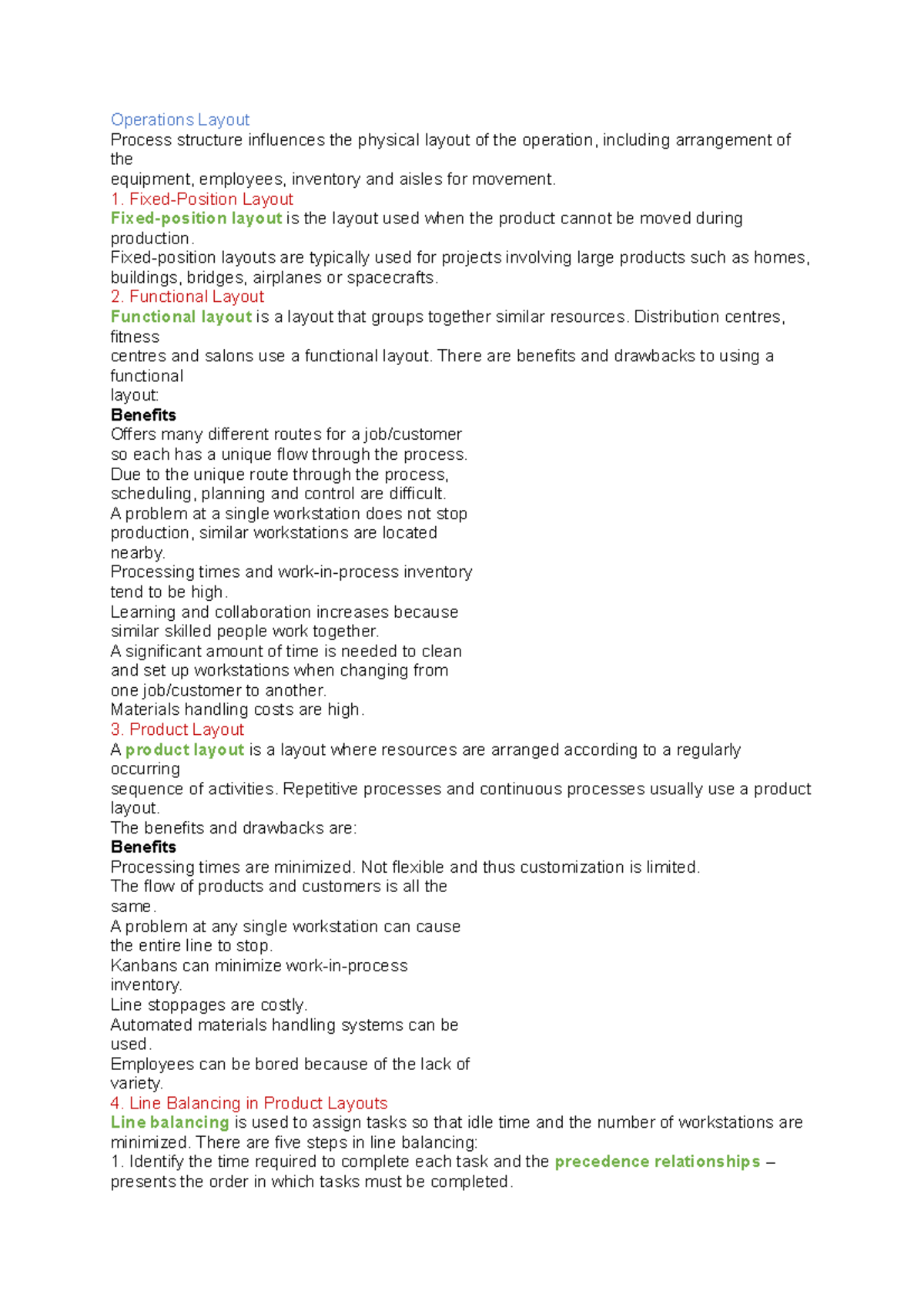 Operations Layout: Types, Benefits, and Balancing Techniques - Studeersnel