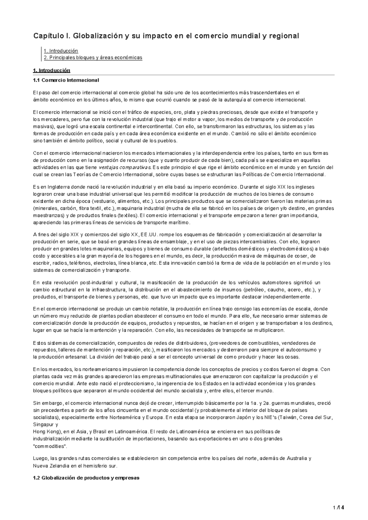 Unidad 5: La Globalización y su Impacto en el Comercio Mundial y ...