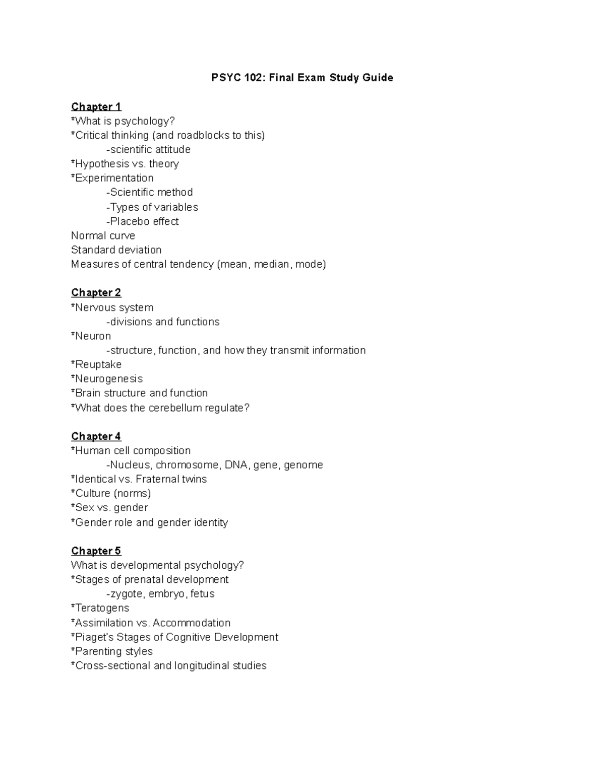 PSYC 102 Final Study Guide - Deprecated API usage: The SVG back-end is ...