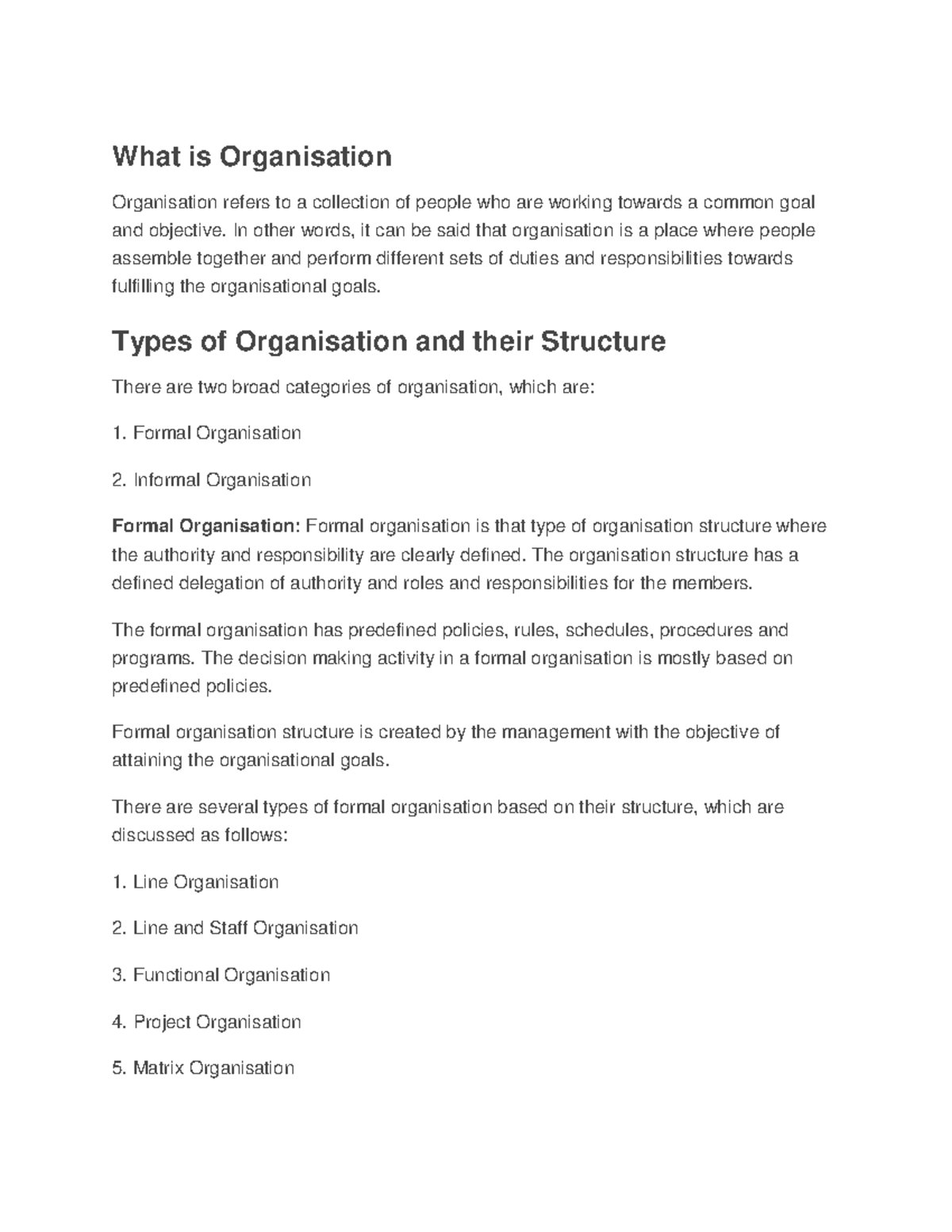 Mcob Unit 2 - Organizational Structures and Staffing Processes Notes ...