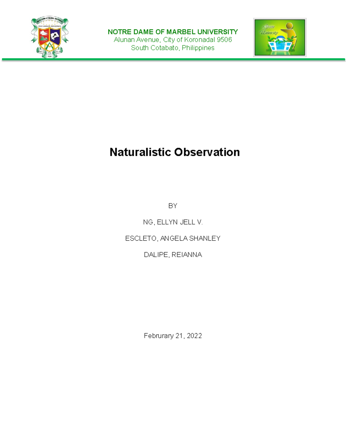 Naturalistic Observation Study - Bricklayers Yawn Analysis - Studocu