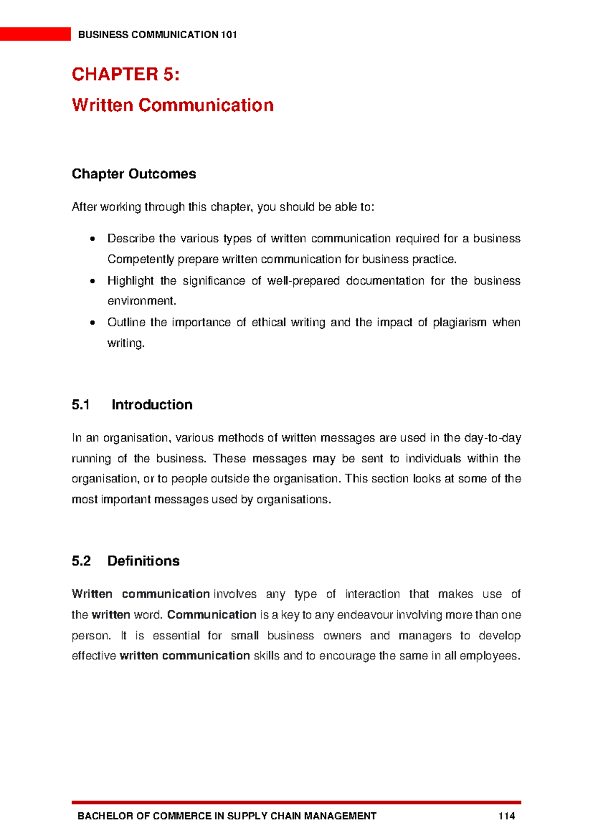 BUSINESS COMMUNICATION 101 CHAPTER 5: Mastering Written Communication ...