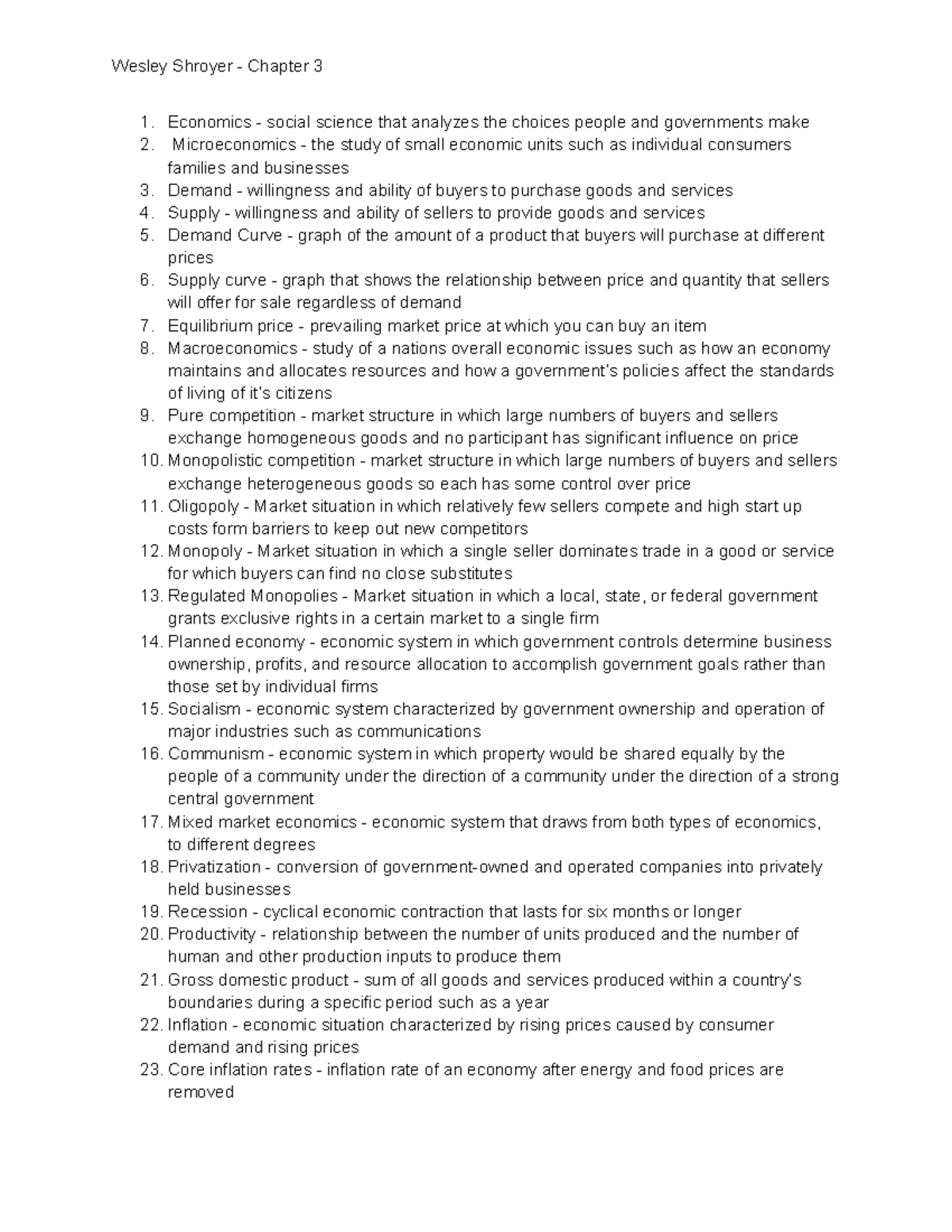 Chapter 3 Key Terms in Business Economics - Studocu