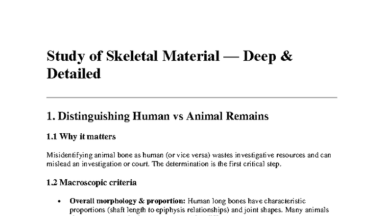 Anthro Unit 2: Forensic Analysis of Skeletal Remains and Trauma - Studocu