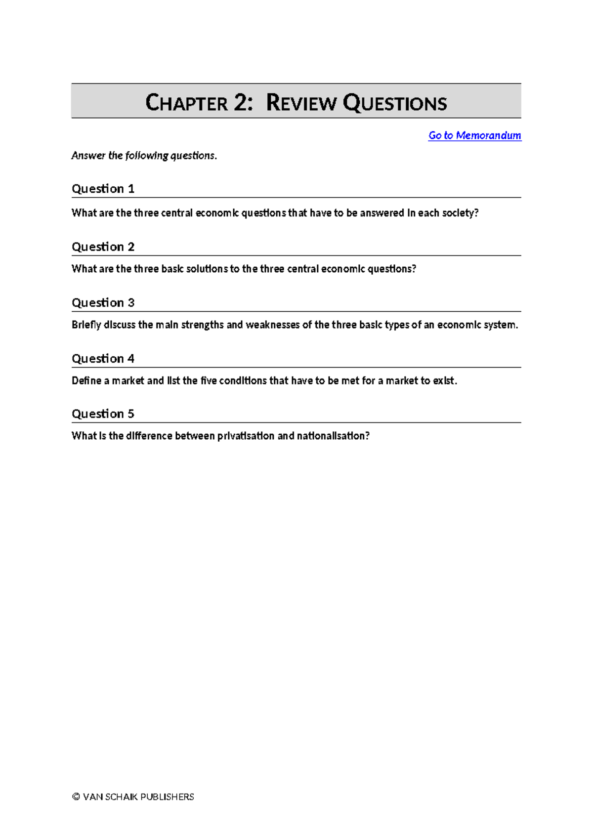Economics Review C2 - Chapter 2 - CHAPTER 2: REVIEW QUESTIONS Go to ...