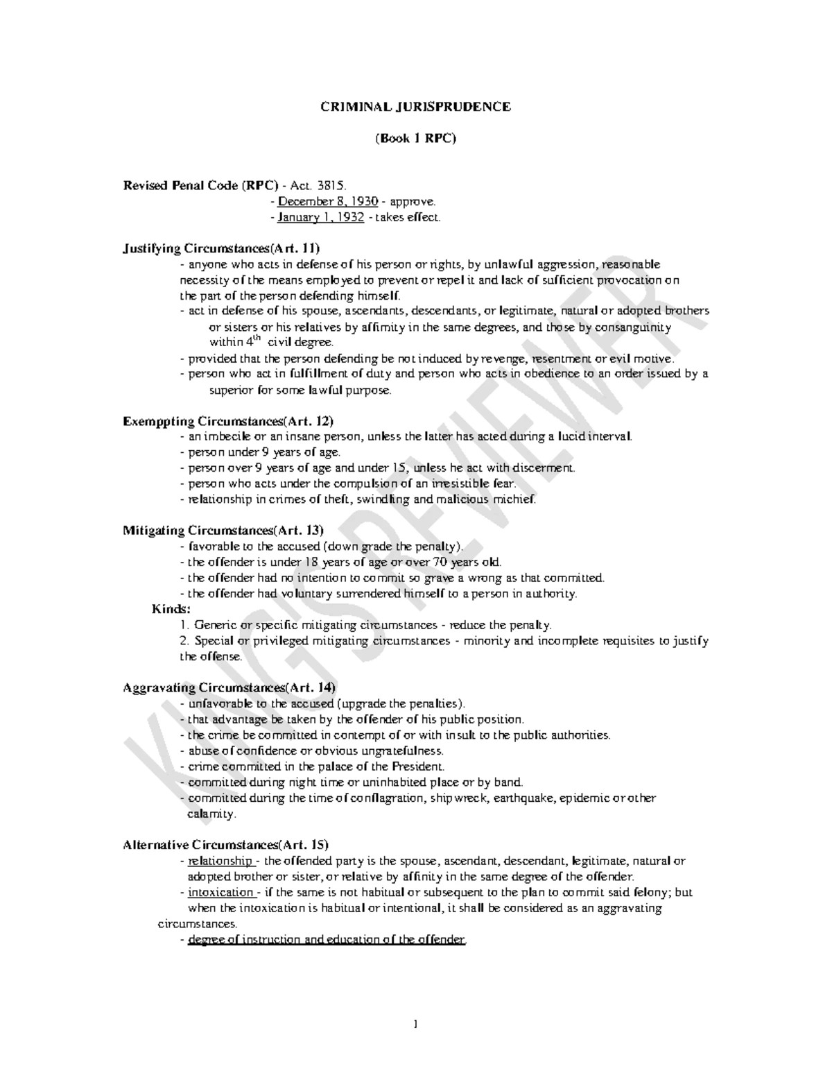 (CDI) - crim reviewer - CRIMINAL DETECTION AND INVESTIGATION Criminal ...