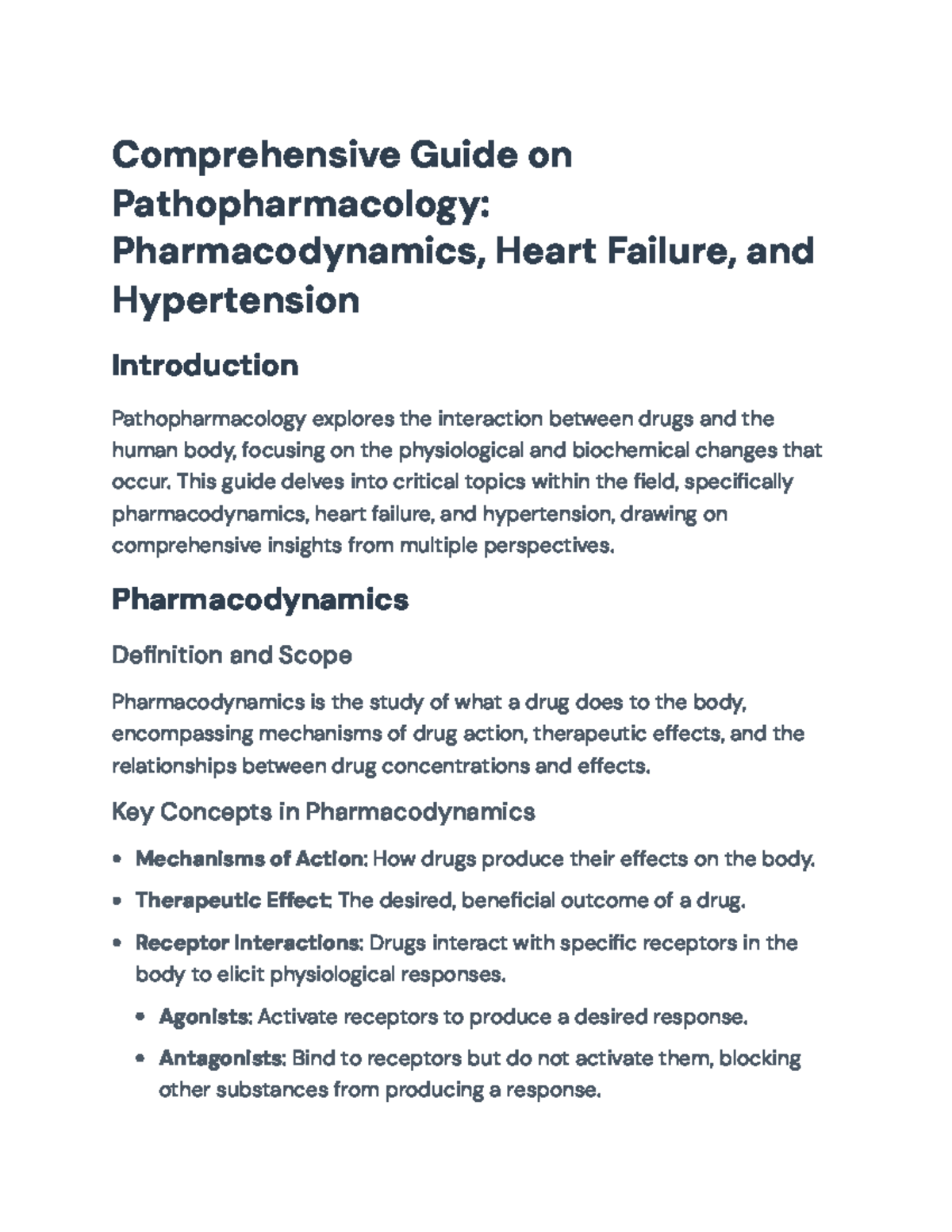 Pathopharmacology Exam Guide: Pharmacodynamics, Heart Failure & HTN ...