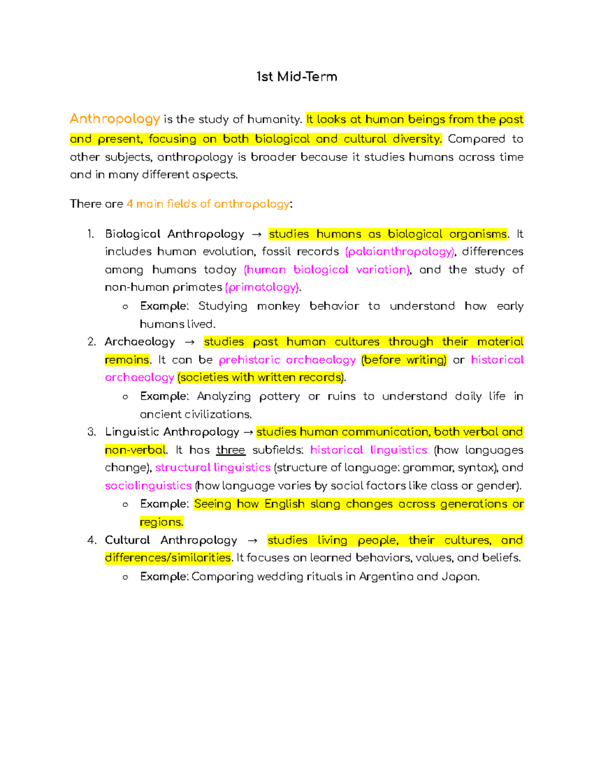 ANTH 101: Overview of Anthropology and Cultural Diversity - Studocu