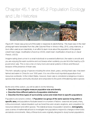 Population Dynamics - Study Notes & Assignments - Studocu