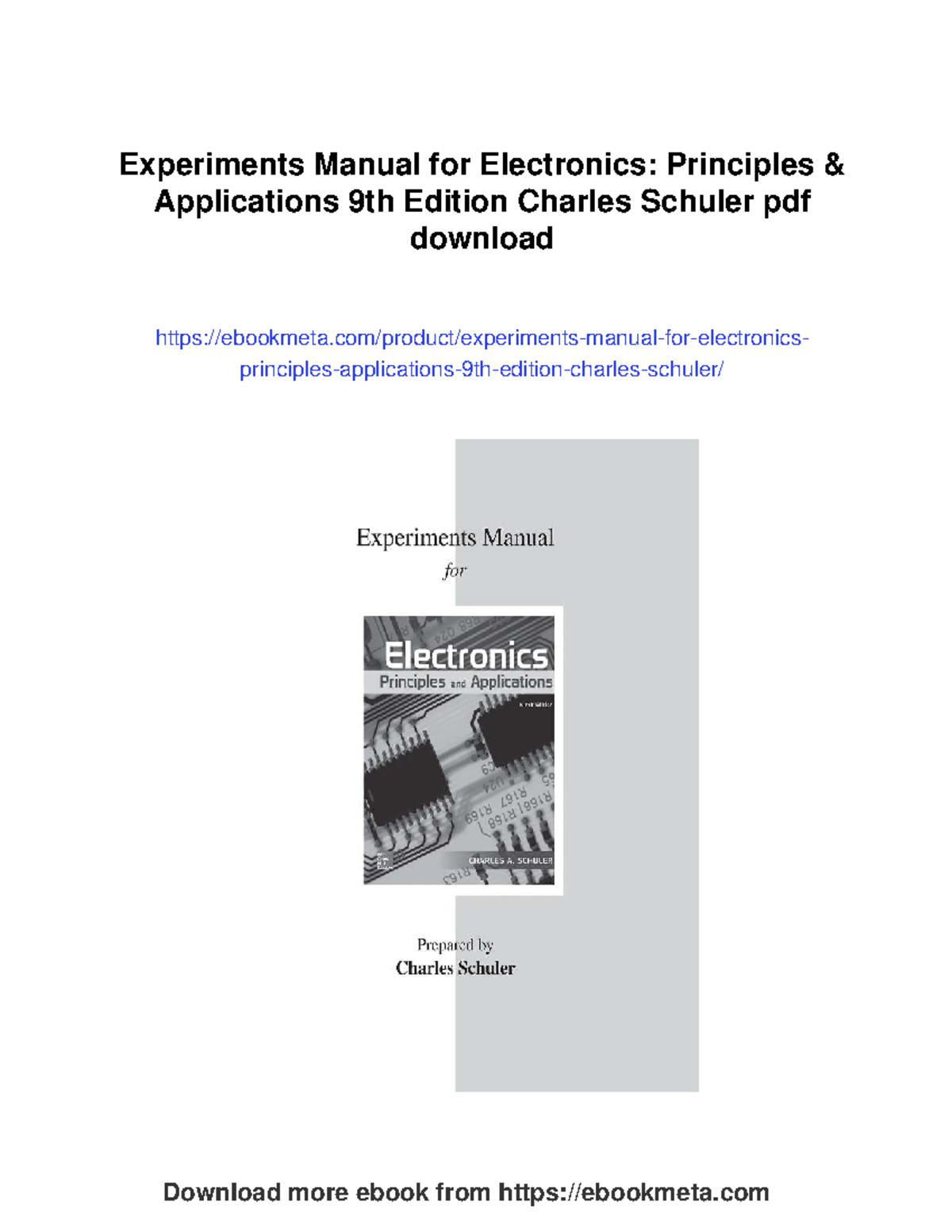 125240 - Experiments Manual for Electronics: Principles & Applications ...