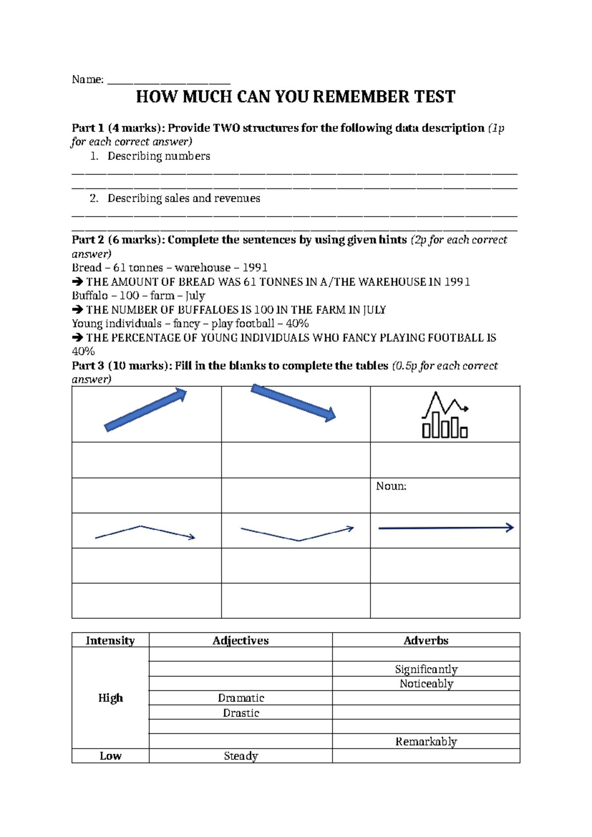 1st Task 1 Test C1 - Data Description and Sentence Completion - Studocu