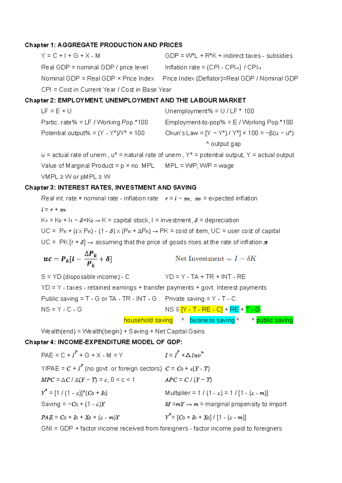 ECON 101: Quiz Notes on GDP, Employment, and Economic Models - Studocu