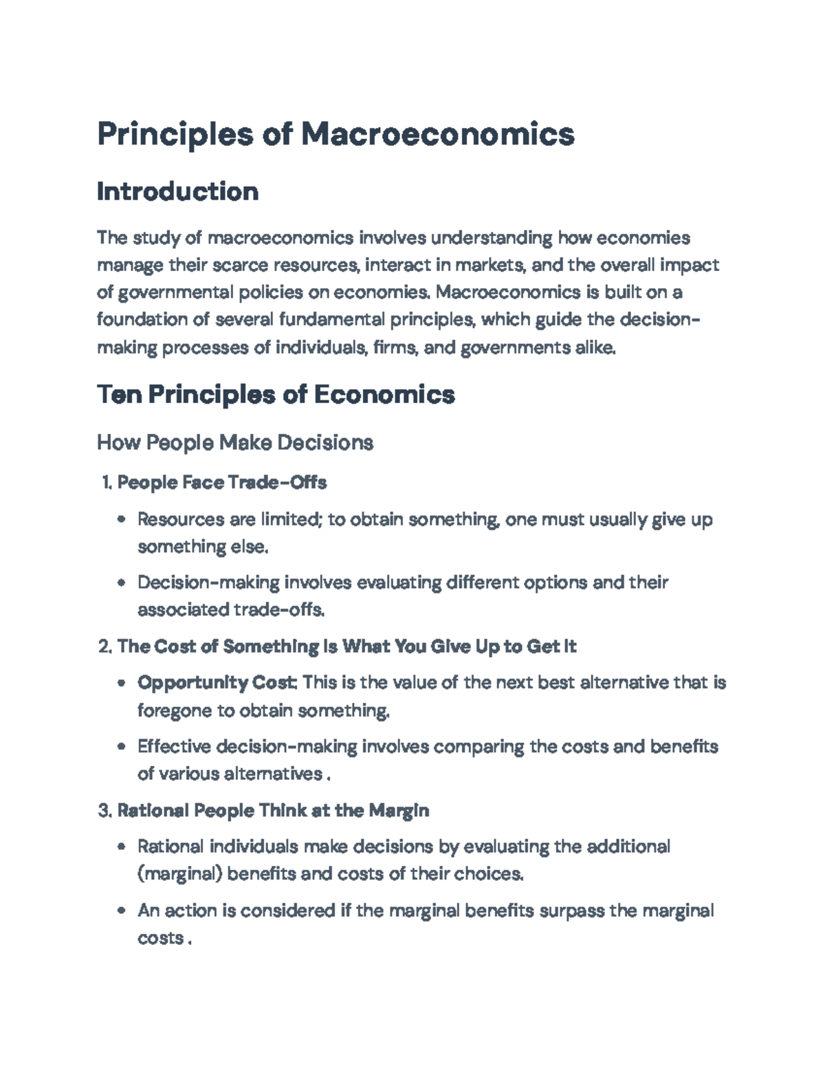 Principles of Macroeconomics: Understanding Economic Decision-Making ...
