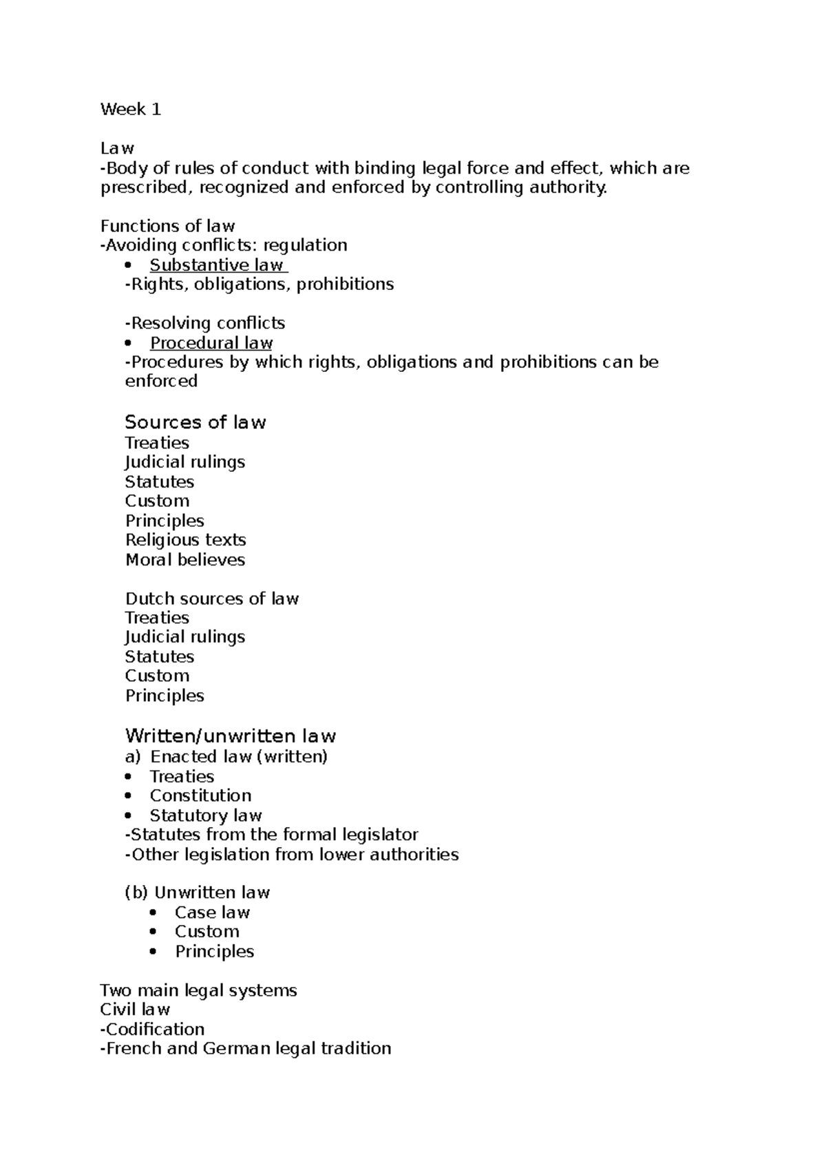 LLS - An Overview of Dutch Legal Principles and Sources - Studeersnel