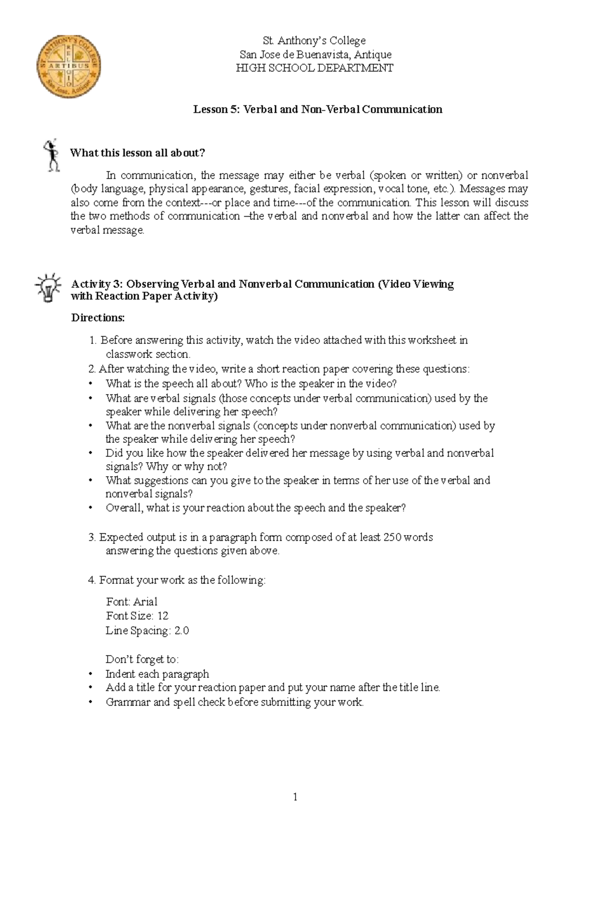 [Template] OC Week 5 Lesson 5: Analyzing Verbal & Nonverbal Comm ...