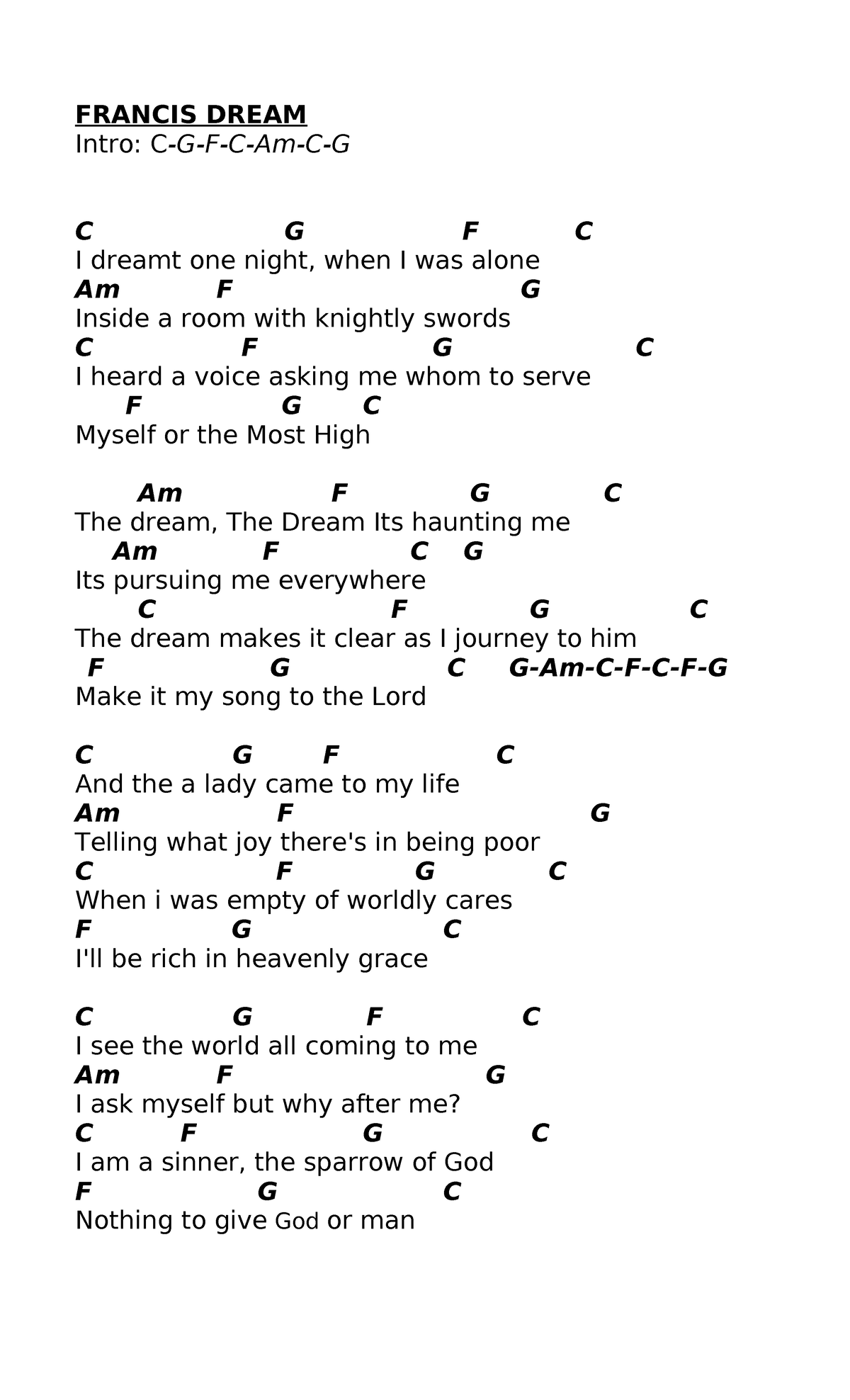 i dream the dream song