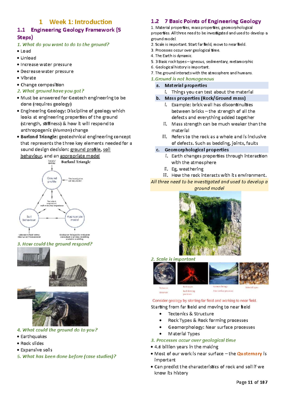 Week 1: Intro to Engineering Geology Framework and Key Concepts - Studocu