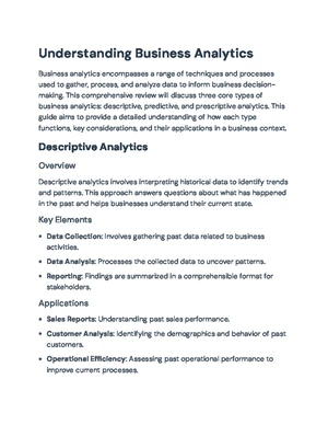 Business Analytics - Study Notes & Assignments - Studocu