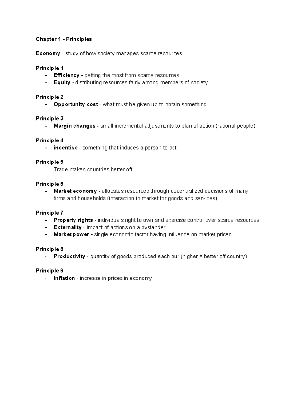ECON 1P91 - FINAL EXAM REVIEW - Chapter 1 - Principles Economy - study ...