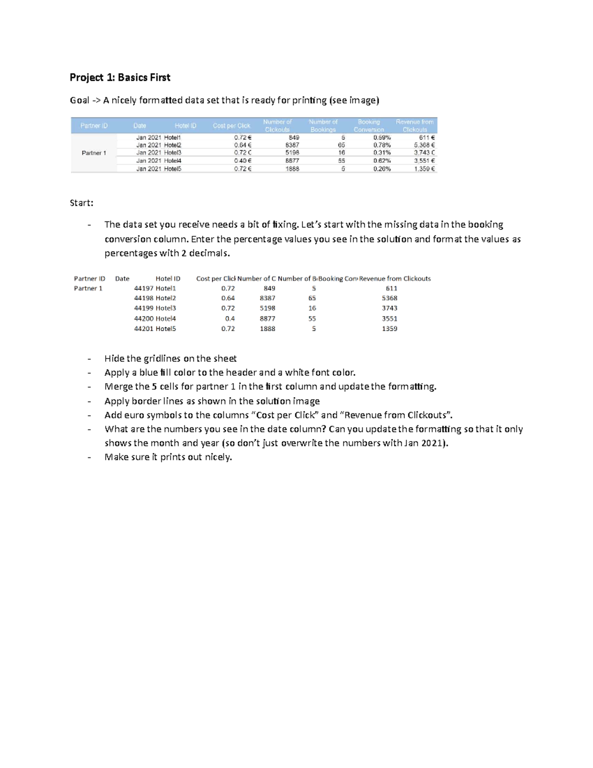 Project 1: Data Formatting and Preparation Guide - Studocu