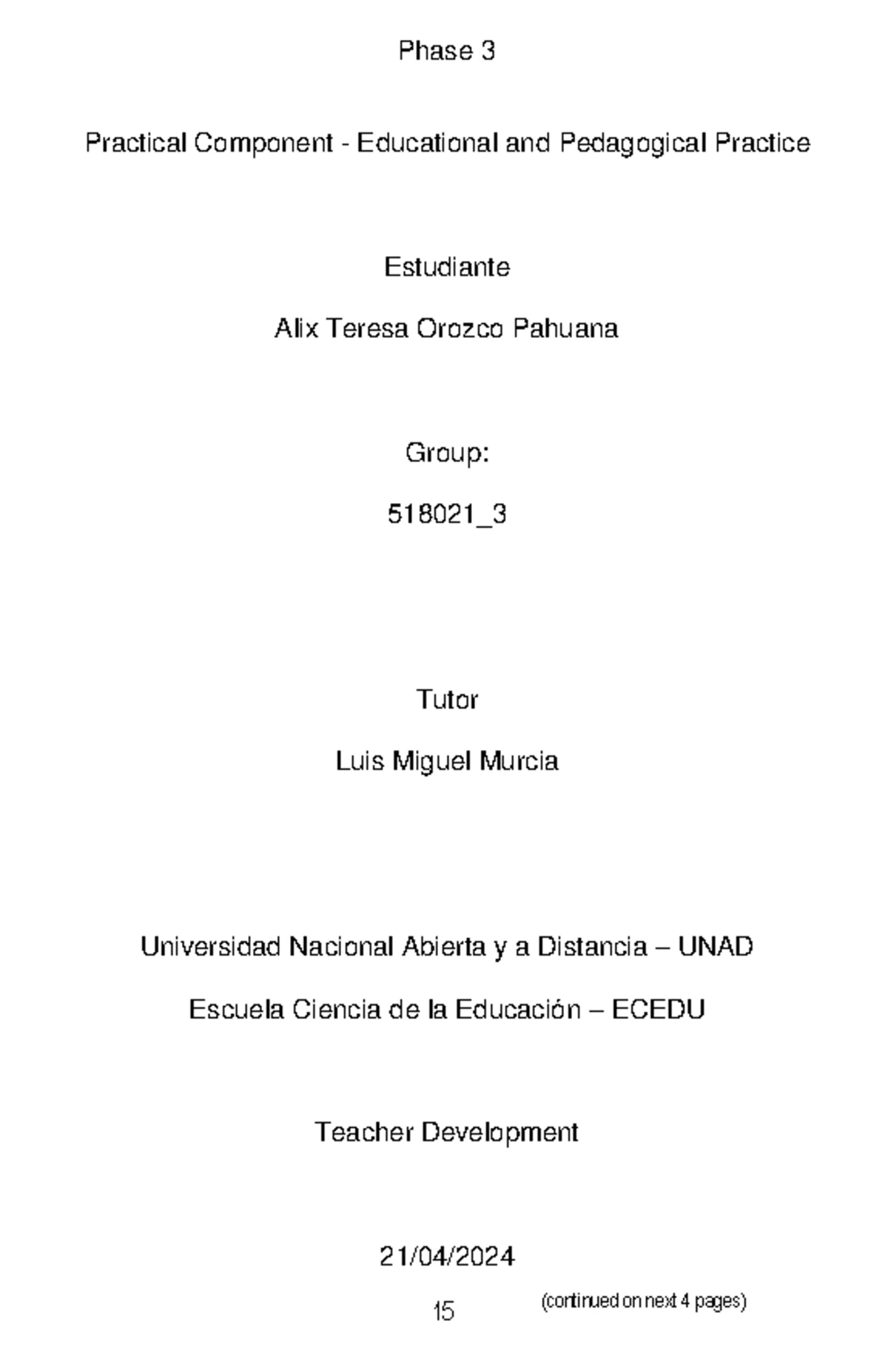 Guide for the Development of the Practical Component - Unit 2 - Phase 3 ...