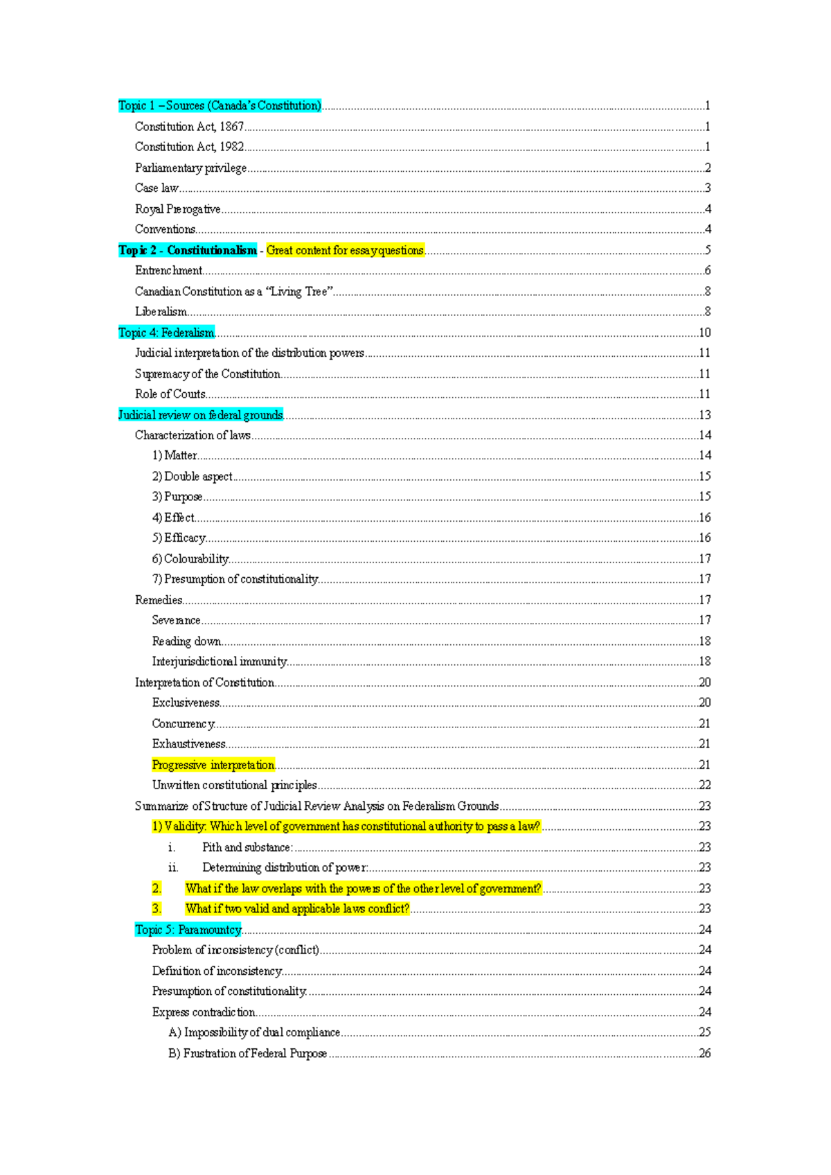 CCLW 6841 Constitutional Notes: Key Topics and Legal Principles - Studocu
