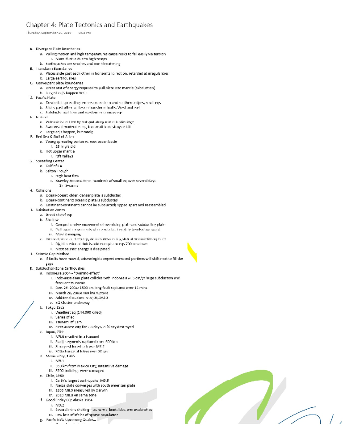 Ch 4 - Lecture notes Ch. 4 - Chapter 4: Plate Tectonics and Earthquakes ...