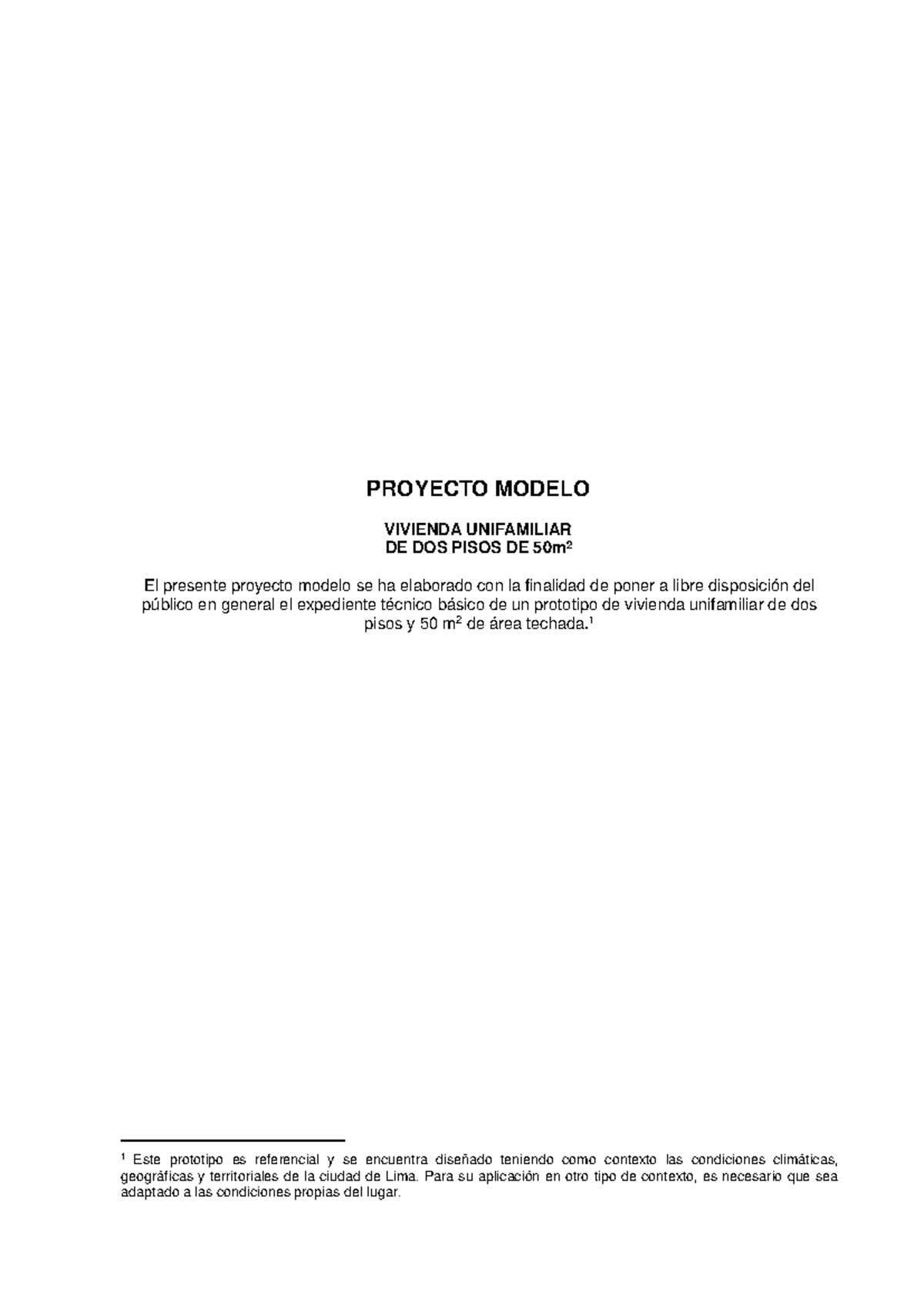 Memoria Descriptiva del Proyecto de Vivienda Unifamiliar 50m2 - Studocu