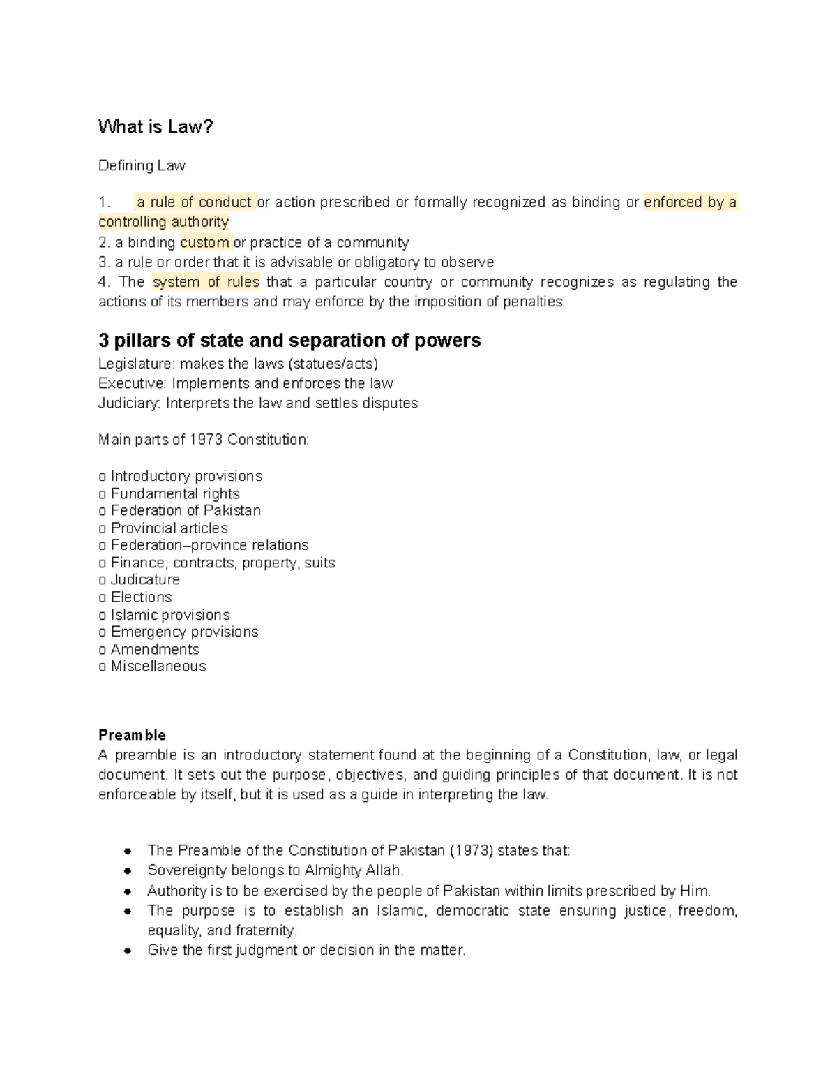 BLAW 101: Midterm Notes on Legal Principles and Contract Law - Studocu