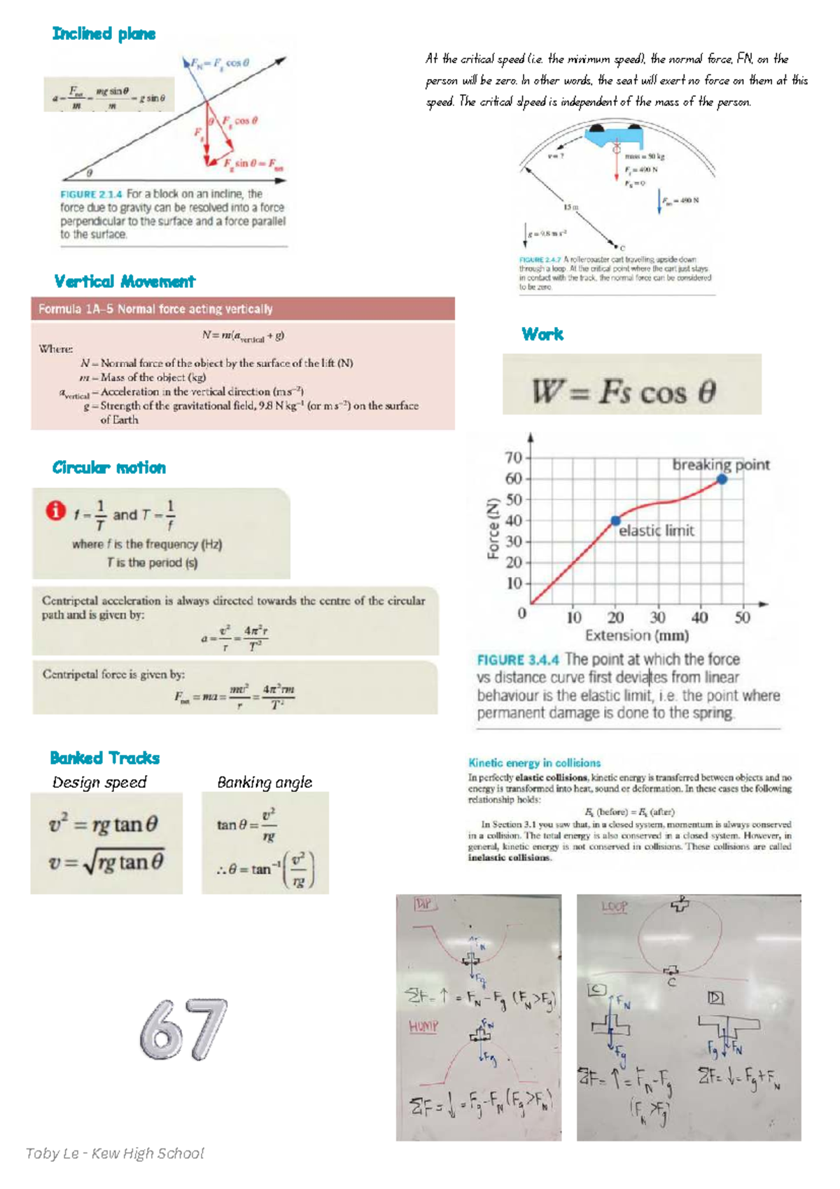 Physics SAC 1 Cheat Sheet - Physik - Vertical Movement At the critical ...