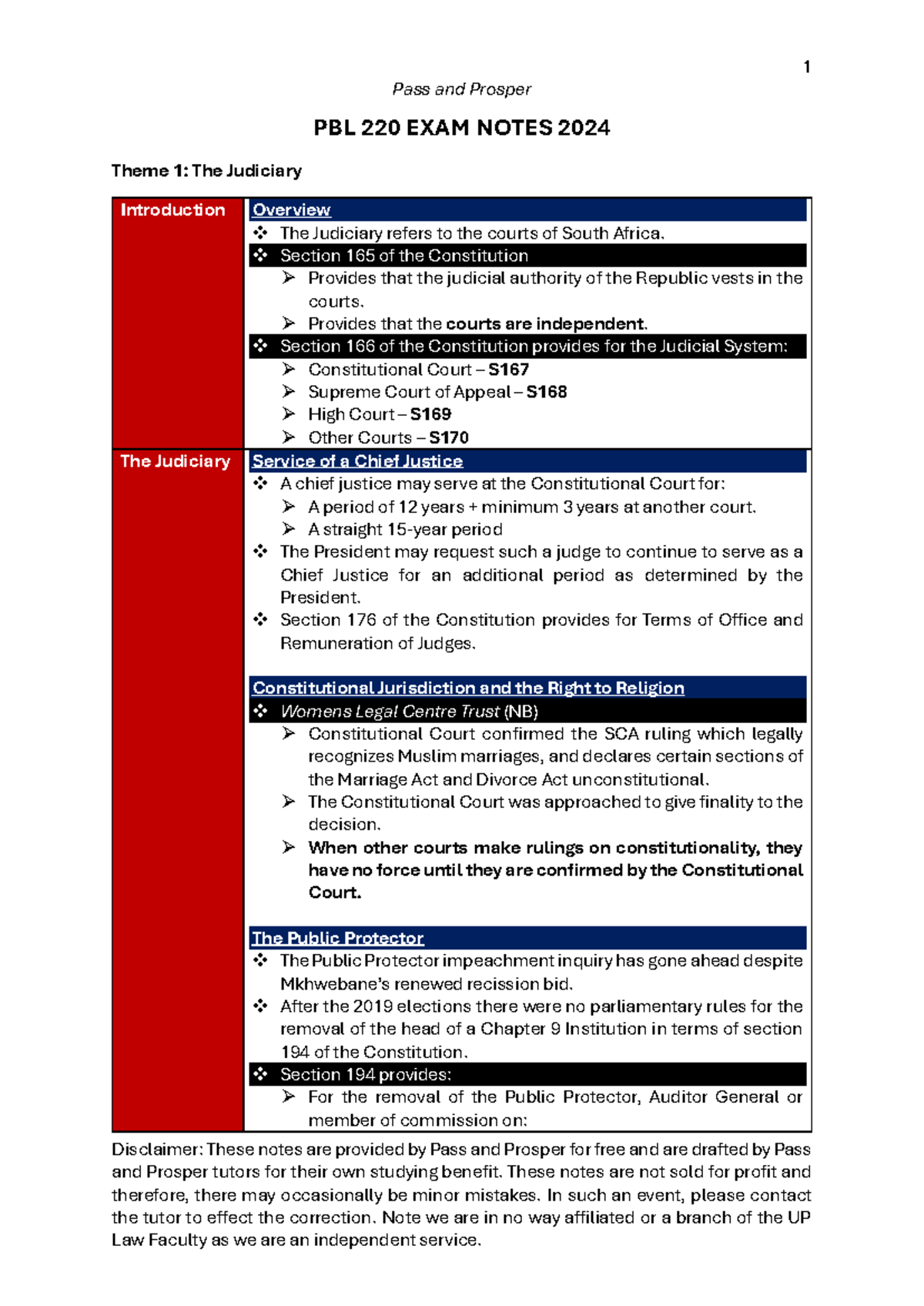 PBL 220 FINAL EXAM NOTES 2024: The Judiciary Overview and Key Concepts ...