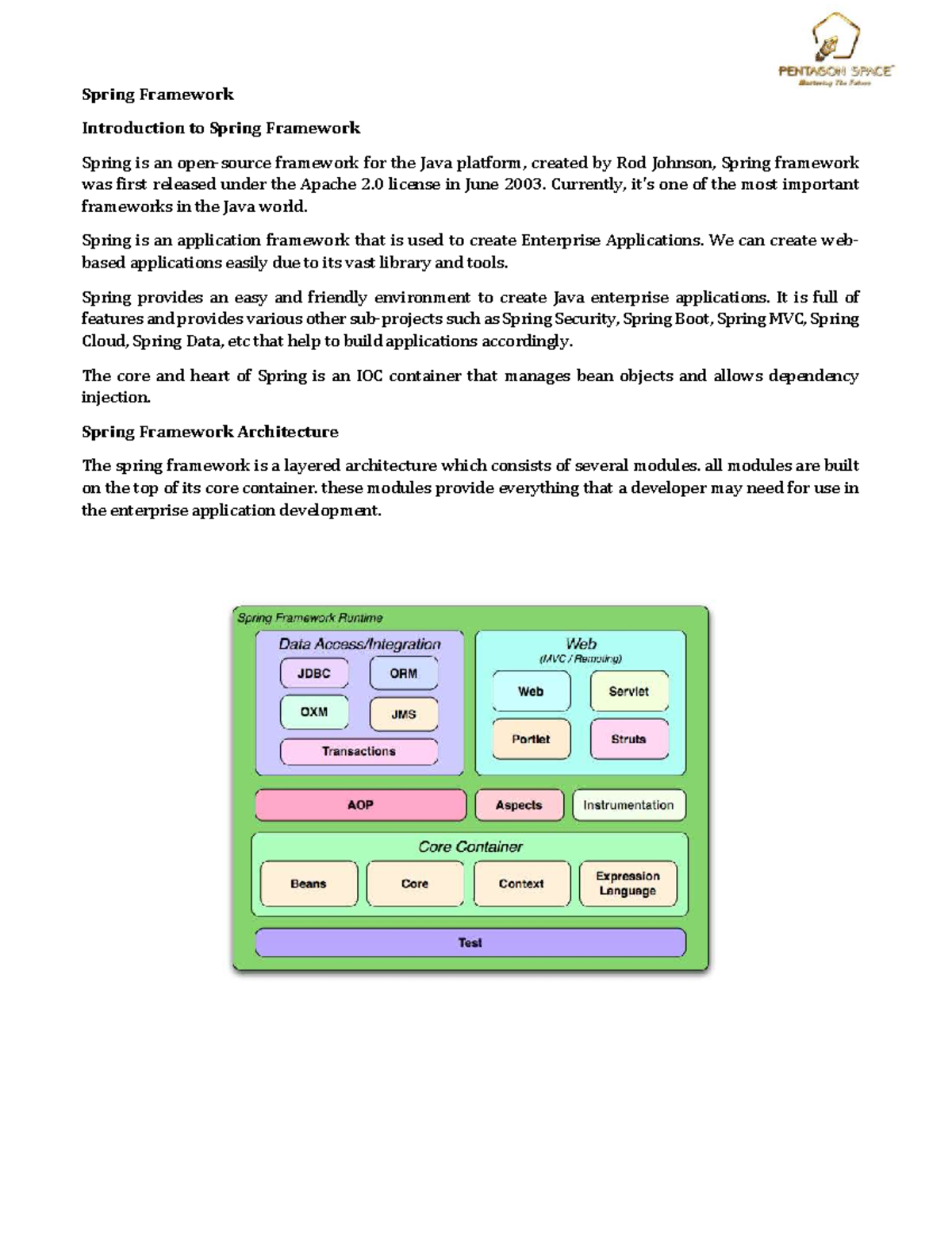 Spring Framework Overview: Core Concepts and Architecture - Studocu