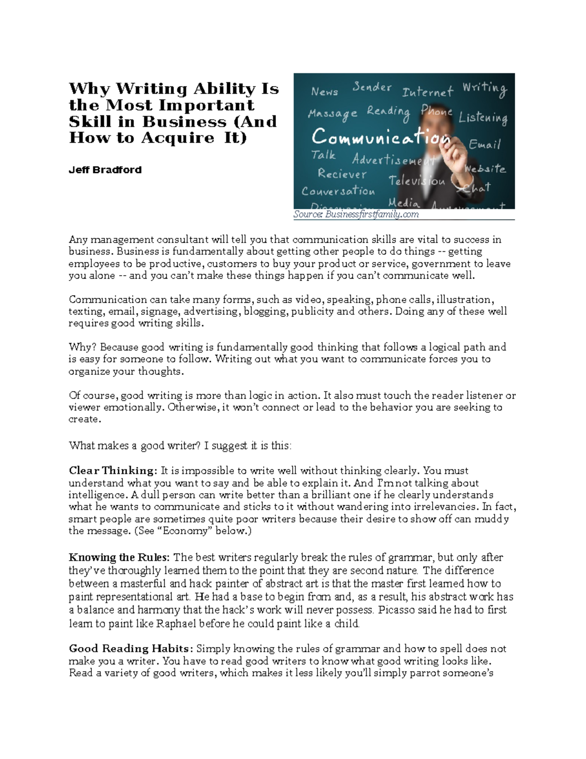 Why Writing Ability Is The Most Important Skill In Business - Why ...