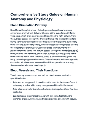 Comprehensive Study of Blood Vessels & Circulatory Physiology (BIO 101 ...