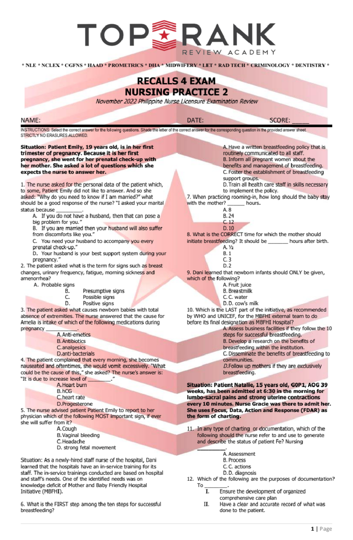 Np1-np5 compress - np1-np5 - TOP RANK REVIEW ACADEMY NLE NCLEX CGFNS ...